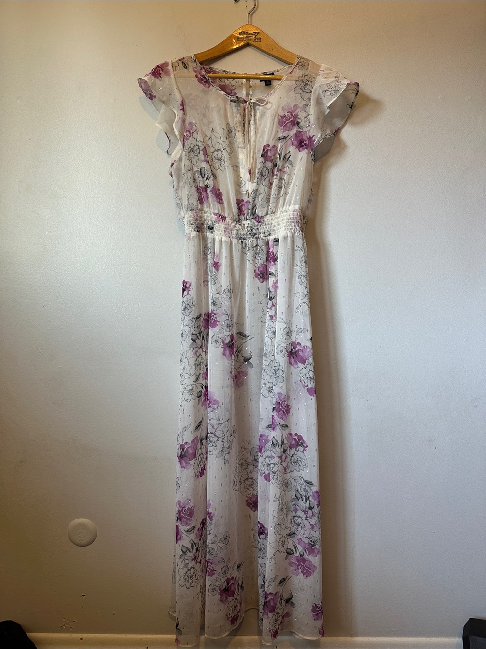 TORRID Ethereal White Sheer Floral Print Maxi Dress Women's 0X